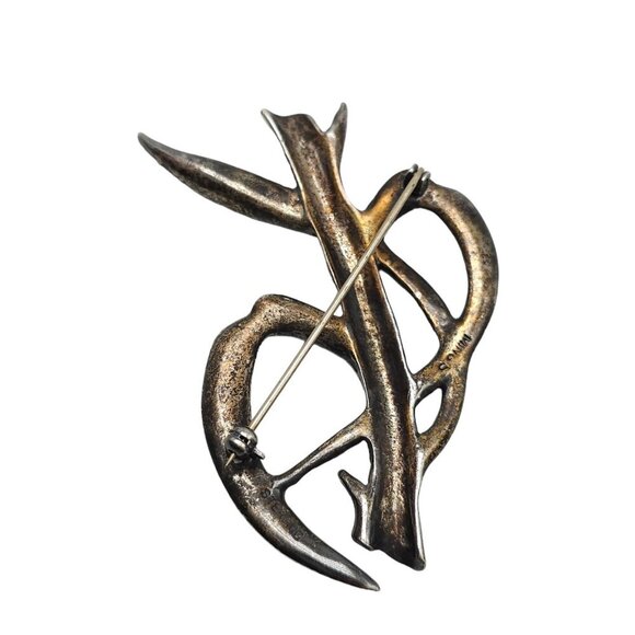 Ming's Hawaiian Hawaii Sugar Cane Brooch Pin Sterling Silver Vintage 22+grams - Picture 4 of 8